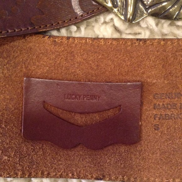 Anthropologie S Leather Belt Elephant Buckle Bohemian Chic Y2K Whimsigoth Charm - Picture 5 of 7